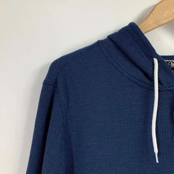 Volcom Men's Thermal Waffle Colorblock Lightweight Sweater Pullover Hoodie SZ L - Picture 3 of 11